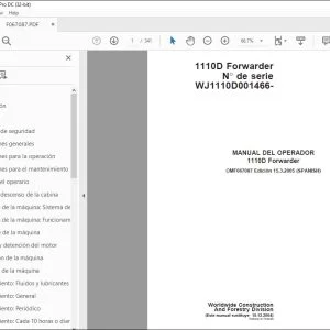 John Deere 1110D Forwarder MANUAL DEL OPERADOR OMF067087 - PDF DOWNLOAD