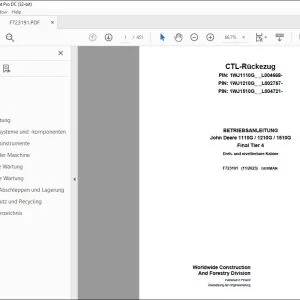 John Deere 1110G / 1210G / 1510G Final Tier 4 BETRIEBSANLEITUNG PDF