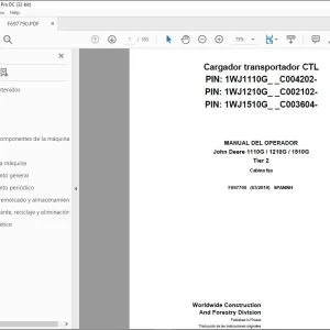 John Deere 1110G / 1210G / 1510G Tier 2 MANUAL DEL OPERADOR PDF