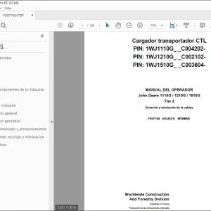 John Deere 1110G  1210G  1510G Tier 2 MANUAL DEL OPERADOR PDF