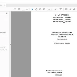 John Deere 1110G / 1210G / 1510G Tier 2 Operator's Manual PDF