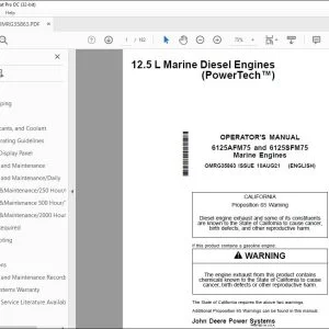 John Deere 12.5 L Marine Diesel Engines Operator's Manual PDF