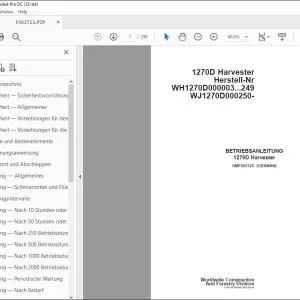 John Deere 1270D Harvester BETRIEBSANLEITUNG OMF063725 - PDF DOWNLOAD