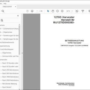 John Deere 1270D Harvester BETRIEBSANLEITUNG OMF066329 - PDF DOWNLOAD