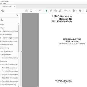 John Deere 1270D Harvester BETRIEBSANLEITUNG OMF067000 - PDF DOWNLOAD