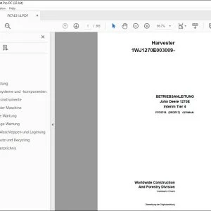 John Deere 1270E Interim Tier 4 BETRIEBSANLEITUNG F674314 PDF
