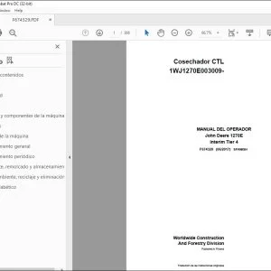 John Deere 1270E Interim Tier 4 MANUAL DEL OPERADOR F674329 PDF