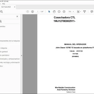 John Deere 1270E T2 plataforma IT4 MANUAL DEL OPERADOR F677500 PDF