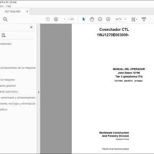 John Deere 1270E Tier 3 (plataforma IT4) MANUAL DEL OPERADOR PDF