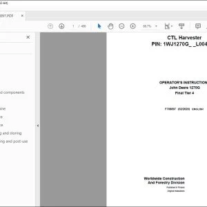 John Deere 1270G Final Tier 4 Operator's Manual F708897 - PDF DOWNLOAD