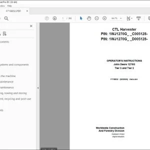 John Deere 1270G Tier 3 & Tier 2 Operator's Manual F718832 PDF