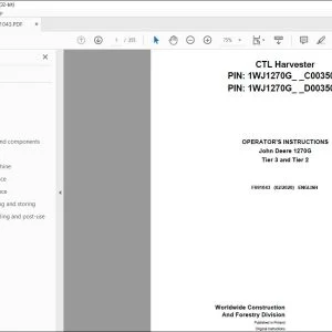 John Deere 1270G Tier 3 & Tier 2 Operator's Manual - PDF DOWNLOAD