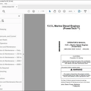 John Deere 13.5 L Marine Diesel Engines (PowerTech™) Operator's Manual PDF
