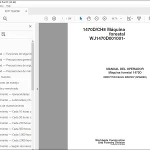 John Deere 1470D/CH8 Maquina forestal MANUAL DEL OPERADOR OMF071739 PDF