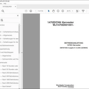 John Deere 1470D Harvester BETRIEBSANLEITUNG OMF0070283 – PDF DOWNLOAD
