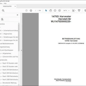 John Deere 1470D Harvester BETRIEBSANLEITUNG OMF069338 PDF