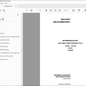 John Deere 1470E CH9 Interim Tier 4 BETRIEBSANLEITUNG F685894 PDF