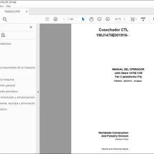 John Deere 1470E CH9 Tier 3 MANUAL DEL OPERADOR PDF