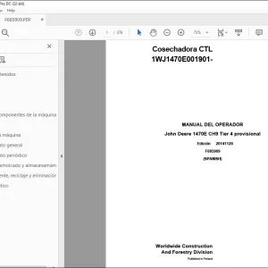 John Deere 1470E CH9 Tier 4 provisional MANUAL DEL OPERADOR F685909 PDF