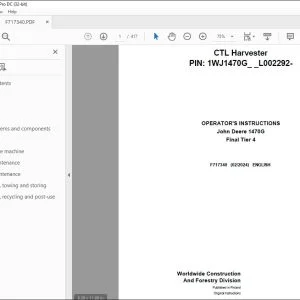 John Deere 1470G Final Tier 4 Operator's Manual F717340 - PDF DOWNLOAD