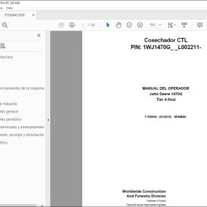 John Deere 1470G Tier 4 final MANUAL DEL OPERADOR F708940 PDF
