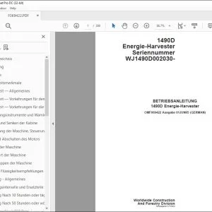 John Deere 1490D Energie-Harvester BETRIEBSANLEITUNG OMF069422 PDF