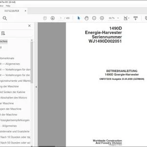 John Deere 1490D Energie-Harvester BETRIEBSANLEITUNG OMF073239 PDF