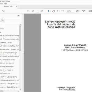 John Deere 1490D Energy Harvester MANUAL DEL OPERADOR OMF072631 PDF
