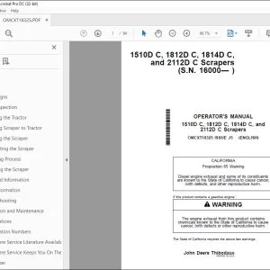 John Deere 1510D C 1812D C 1814D C & 2112D C Operator's Manual PDF