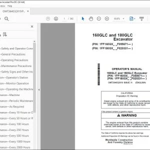 John Deere 160GLC & 180GLC Excavator Operator's Manual - PDF DOWNLOAD