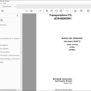 John Deere 1910E T2 MANUAL DEL OPERADOR F670656 – PDF DOWNLOAD