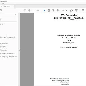 John Deere 1910E Tier 2 Operator's Manual F711037 - PDF DOWNLOAD