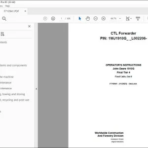 John Deere 1910G Final Tier 4 Operator's Manual F710941 - PDF DOWNLOAD