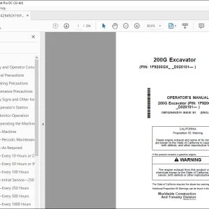 John Deere 200G Excavator Operator's Manual - PDF DOWNLOAD