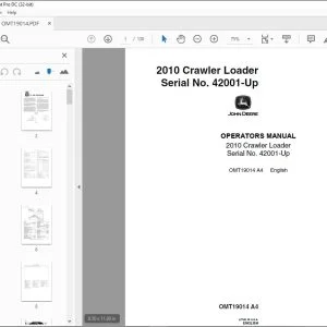 John Deere 2010 Crawler Loader OPERATORS MANUAL OMT19014 PDF