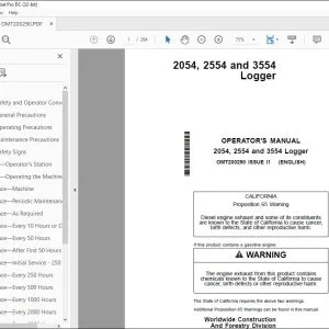 John Deere 2054, 2554 & 3554 Logger Operator's Manual OMT200290 PDF