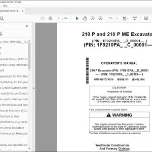 John Deere 210 P & 210 P ME Excavators Operator's Manual OMT499737X019 PDF