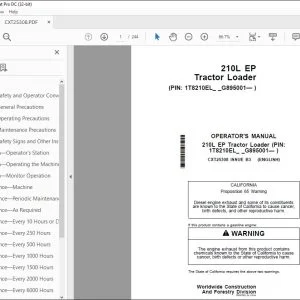 John Deere 210L EP Tractor Loader Operator's Manual CXT25308 PDF