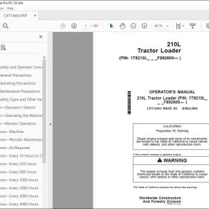 John Deere 210L Tractor Loader Operator's Manual CXT13663 - PDF DOWNLOAD