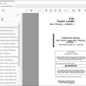 John Deere 210L Tractor Loader Operator's Manual OMT467848X019 PDF