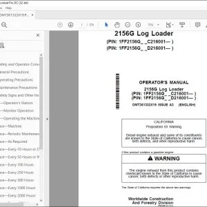 John Deere 2156G Log Loader Operator's Manual OMT361332X19 PDF