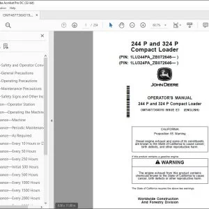 John Deere 244 P & 324 P Compact Loader Operator's Manual PDF DOWNLOAD