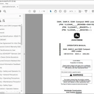 John Deere 244K, 244K-II & 324K Compact 4WD Operator's Manual PDF