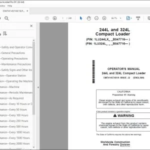 John Deere 244L & 324L Compact Loader Operator's Manual OMT414574X19 PDF