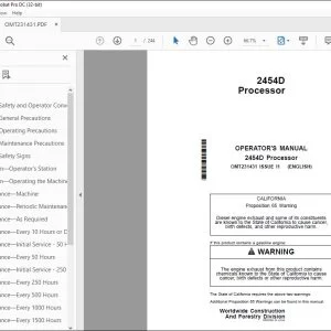 John Deere 2454D Processor Operator's Manual OMT231431 - PDF DOWNLOAD