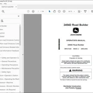 John Deere 2454D Road Builder Operator's Manual OMT231428 - PDF DOWNLOAD