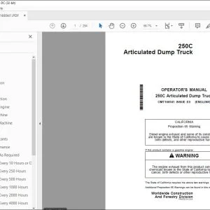 John Deere 250C Articulated Dump Truck Operator's Manual - PDF DOWNLOAD
