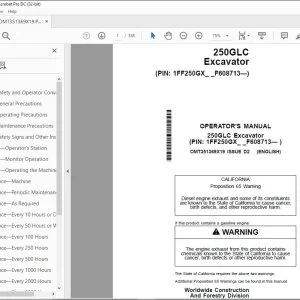 John Deere 250GLC Excavator Operator's Manual OMT351369X19 PDF