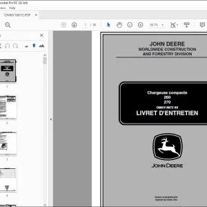 John Deere 260 270 Chargeuse compacte LIVRET D'ENTRETIEN – PDF DOWNLOAD