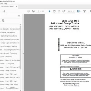 John Deere 260E & 310E Articulated Dump Trucks Operator's Manual PDF